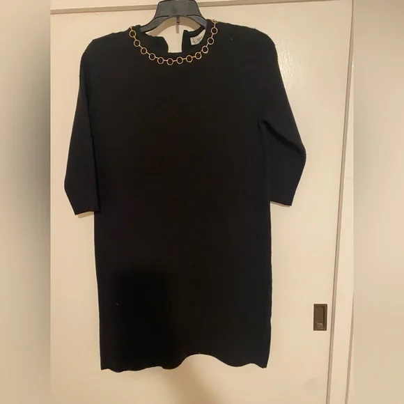 black sweater dress zara Zara NWT Womens Black Knit Silver Metallic Mini Long Sleeve Sweater Dr –  Brie